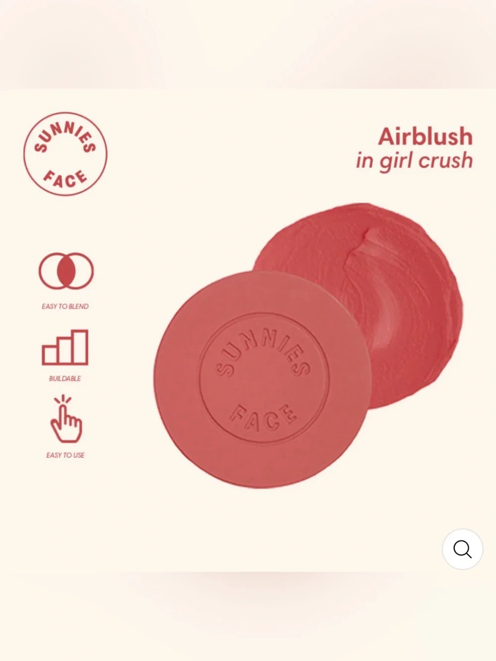 NIB Sunnies Face Airblush [Cream Blush & Cheek Tint] in Girl Crush